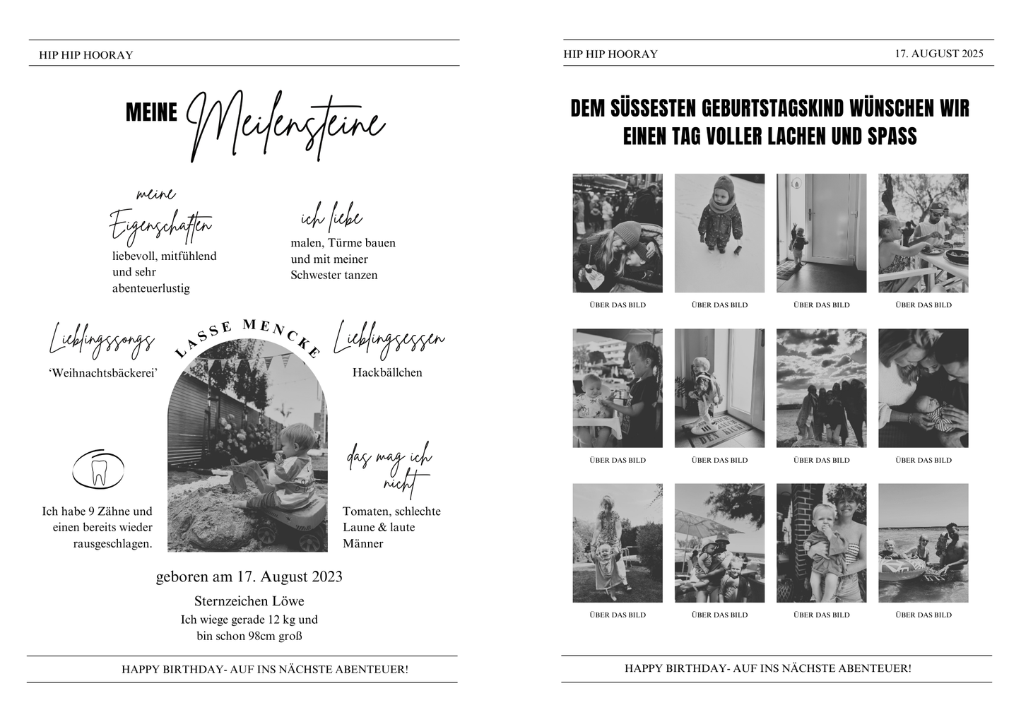 Geburtstagszeitungsvorlage, benutzerdefinierte Zeitung zum Geburtstag-Kindergeburtstag, Canva Vorlage, Namensposter, Meilensteintafel, Meilensteinposter, erster Geburtstag, zweiter Geburtstag, dritter Geburtstag