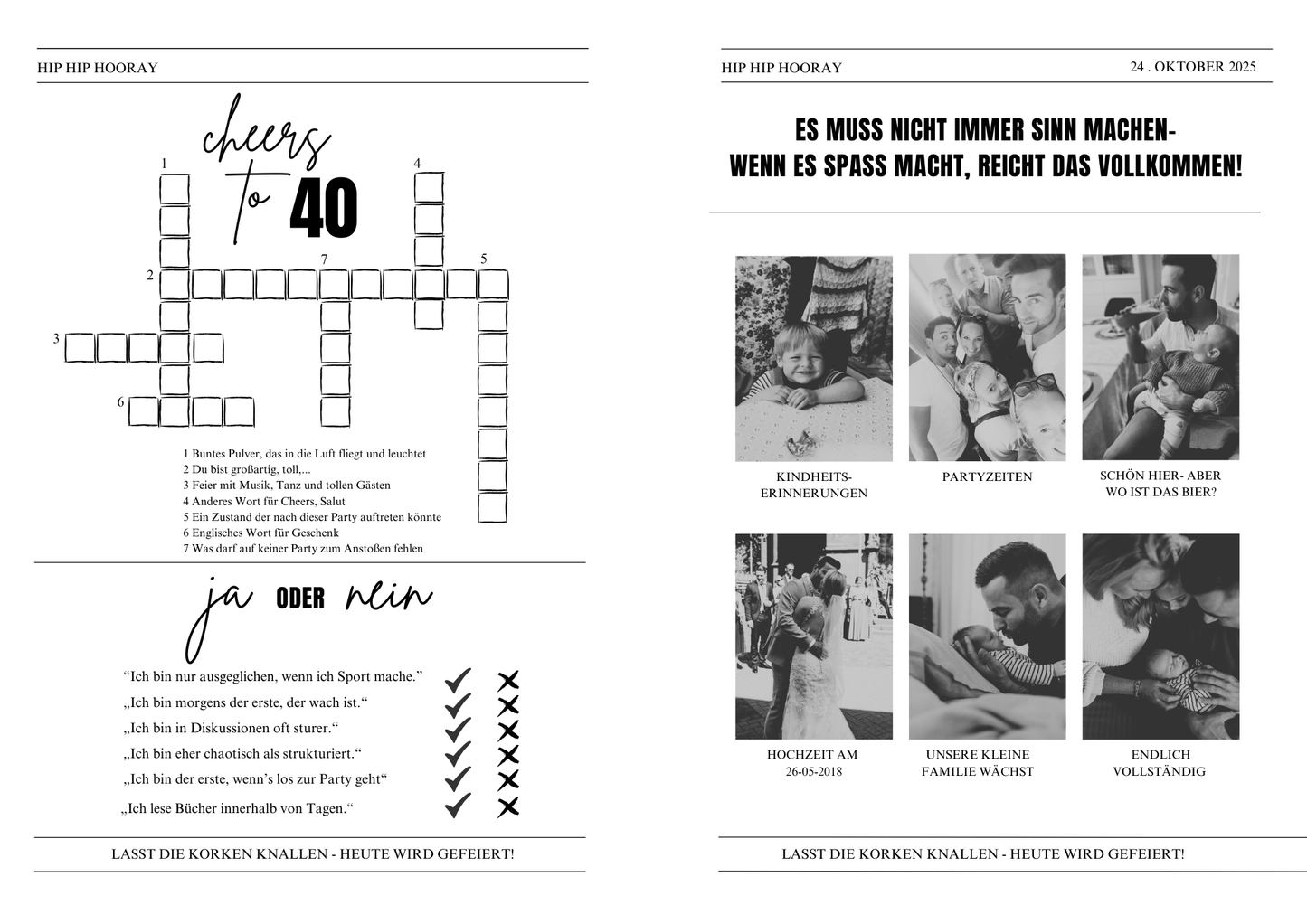 Geburtstagszeitungsvorlage, benutzerdefinierte Zeitung zum Geburtstag-dreißigster Geburtstag, vierzig, fünfzig, Canva Vorlage, Namensposter, 40. Geburtstag, vierzigster Geburtstag