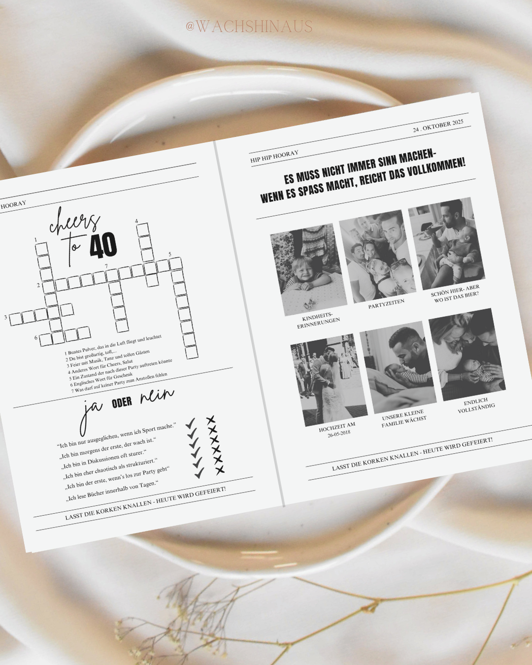 Geburtstagszeitungsvorlage, benutzerdefinierte Zeitung zum Geburtstag-dreißigster Geburtstag, vierzig, fünfzig, Canva Vorlage, Namensposter, 40. Geburtstag, vierzigster Geburtstag