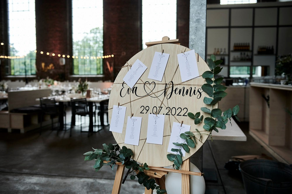 Staffelei Holz Hochzeitsverleih, freie Trauung, Willkommensschild, Wachshinaus Gästebuch Hochzeit, Hochzeitszeitung Münster, Hamm, Dortmund, Greven