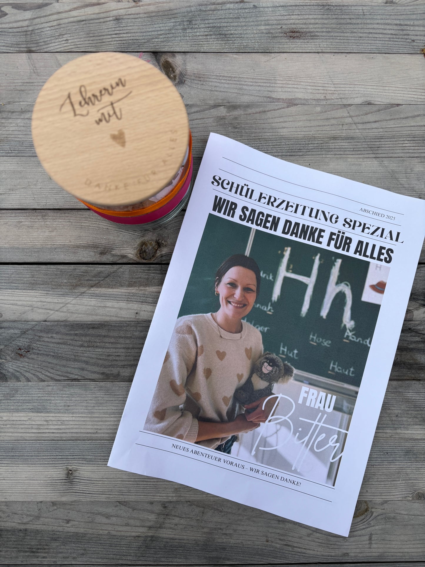 „Individuelles Abschiedsgeschenk für Lehrer mit Erinnerungen und Zitaten“