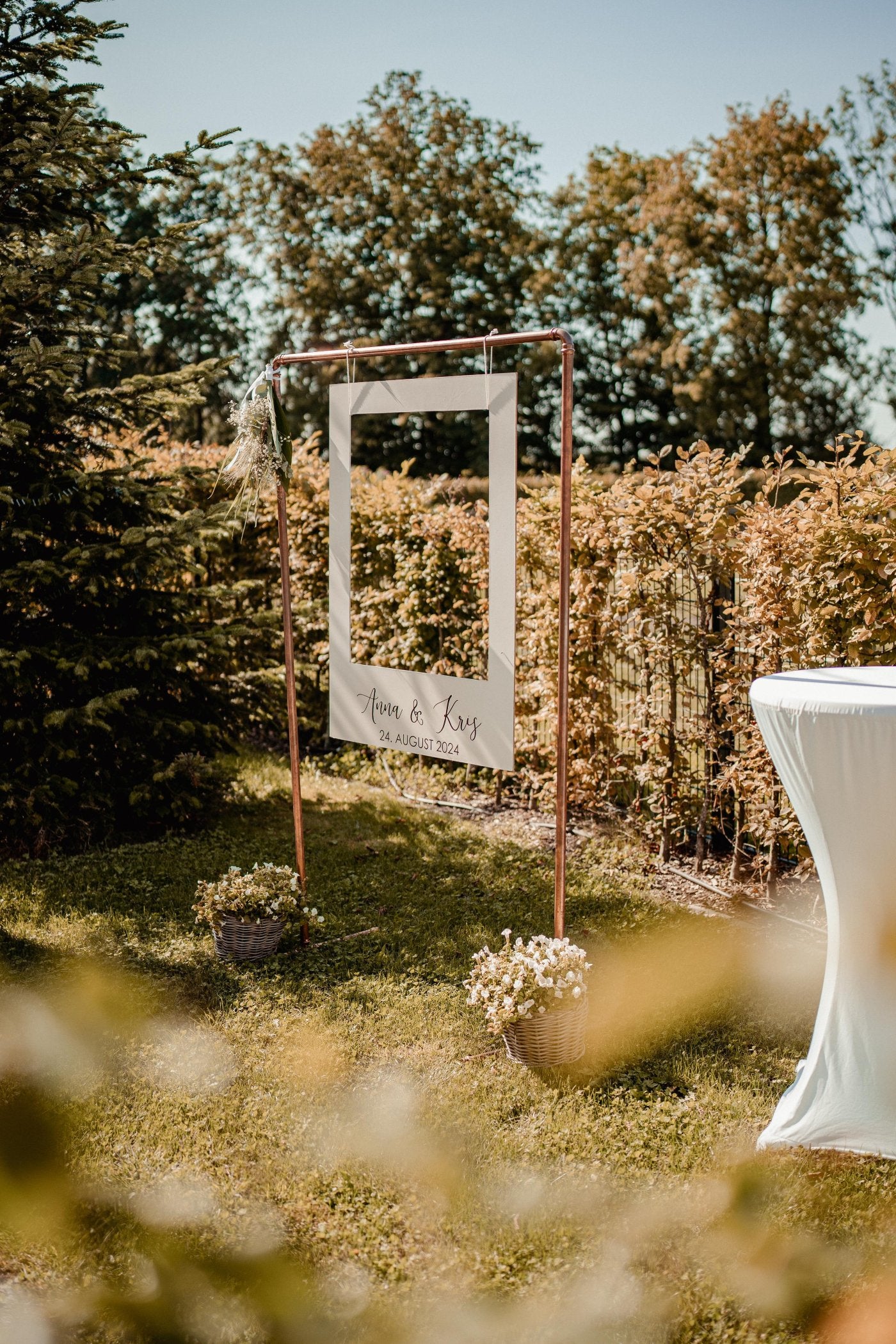 Polaroid Wand Background XXL Polaroid Hochzeit, runder Geburtstag- Wachshinaus Hochzeitsverleih Warendorf Münster Hamm Traubogen Verleih