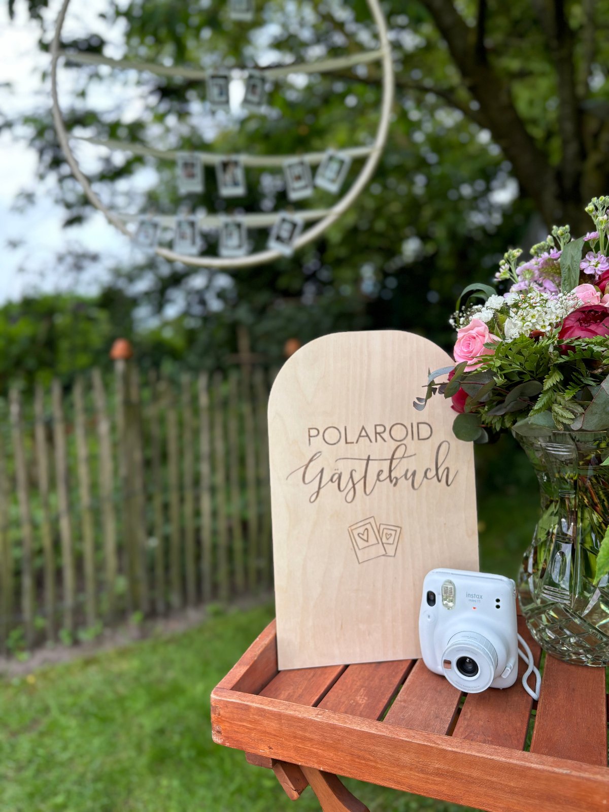 Polaroid Wand Background XXL Polaroid Hochzeit, runder Geburtstag- Wachshinaus Hochzeitsverleih Warendorf Münster Hamm Traubogen Verleih