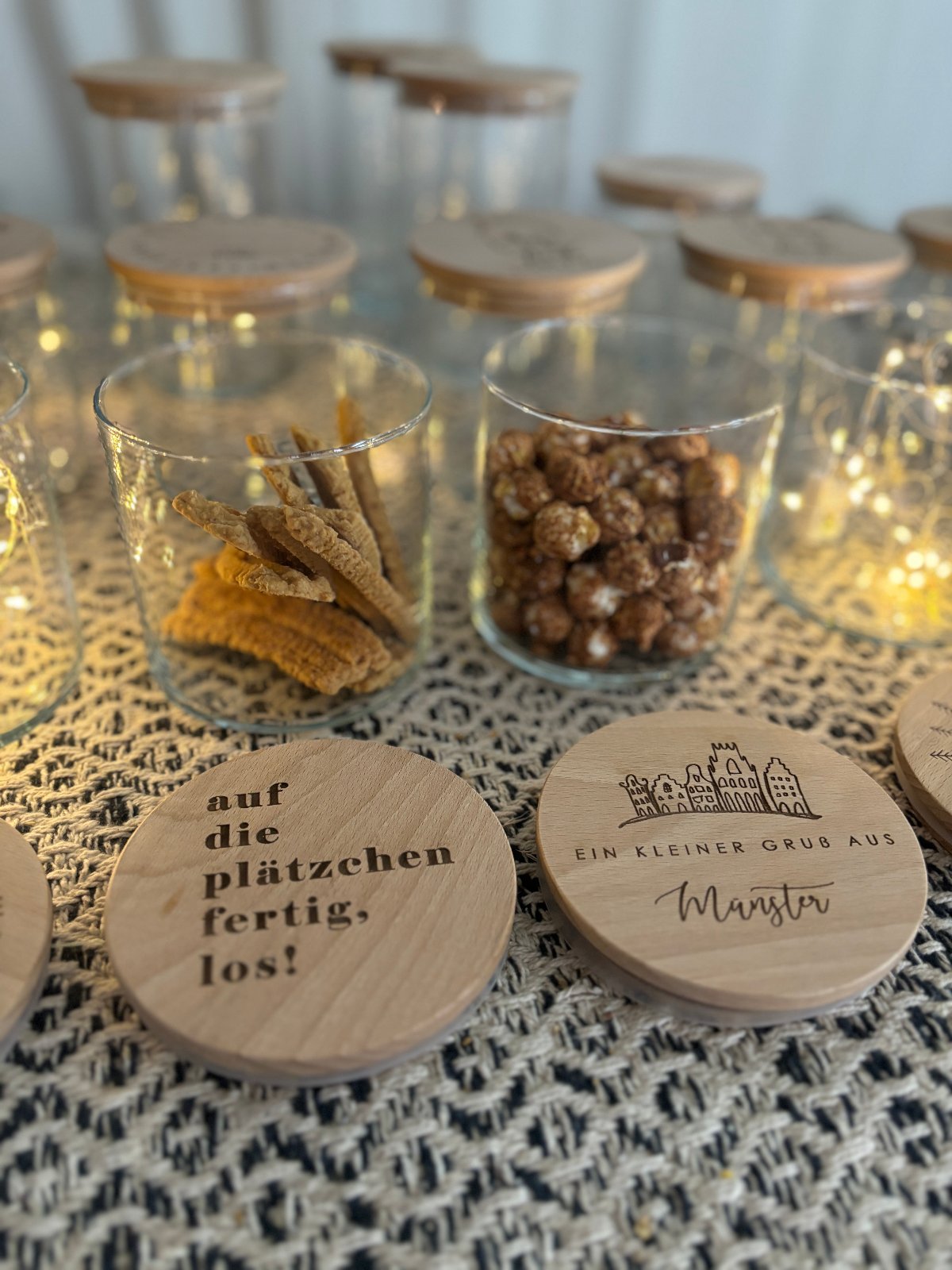 Vorratsglas, Vorratsgläser mit Holzdeckel zur Weihnachtszeit Adventszeit von Wachshinaus Weihnachtsgeschenke Münster Firmengeschenk,Präsentkorb