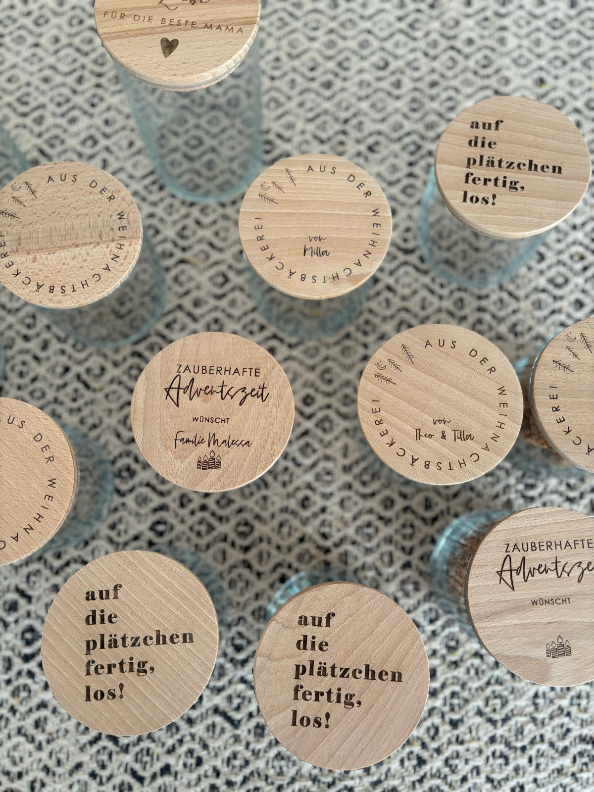 Vorratsglas, Vorratsgläser mit Holzdeckel zur Weihnachtszeit Adventszeit von Wachshinaus Weihnachtsgeschenke Münster Firmengeschenk,Präsentkorb