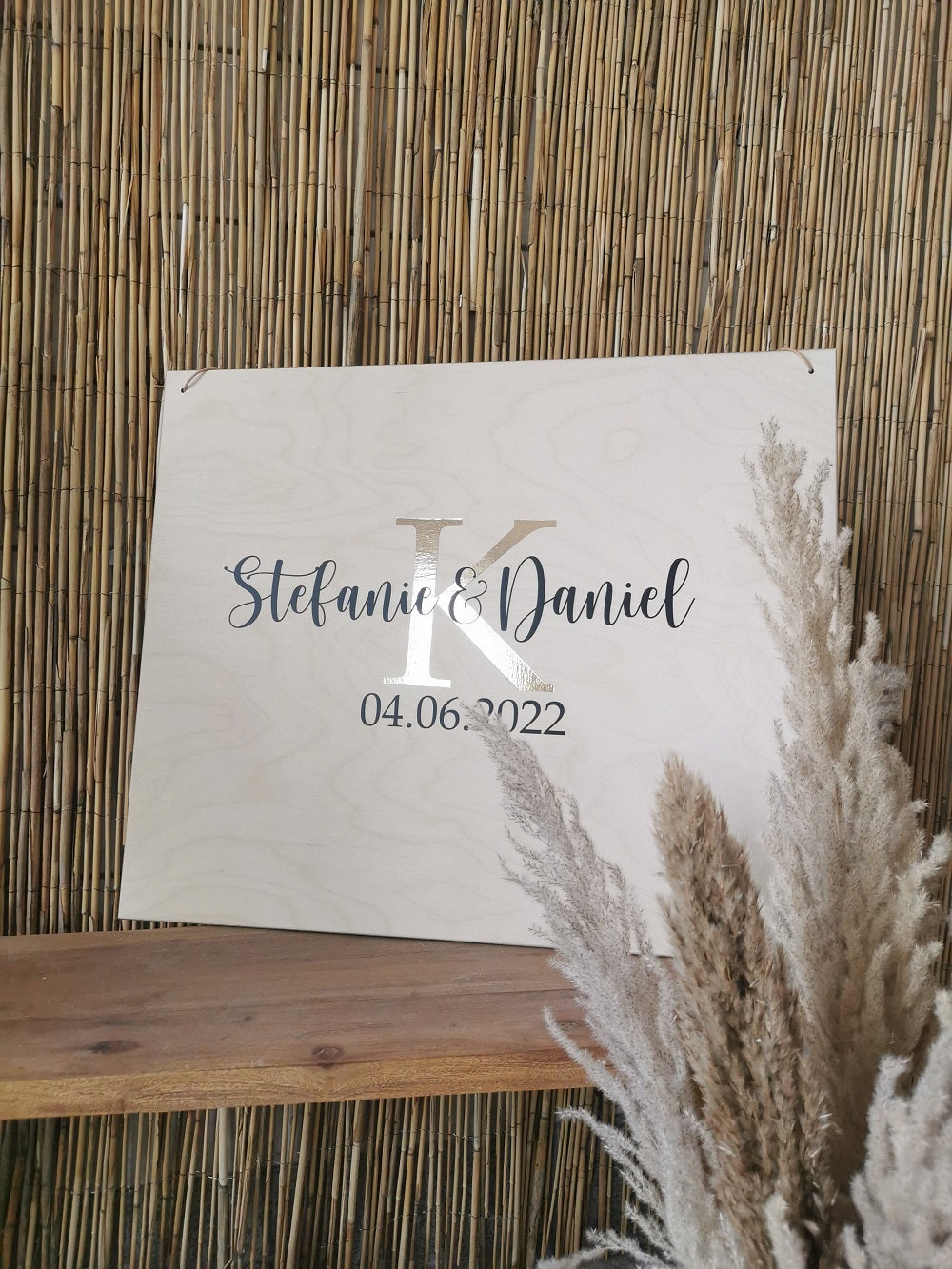 Personalisiertes Willkommensschild zur Hochzeit aus Holz rund - Wachshinaus Hochzeitsgeschenk,Hochzeitsverleih