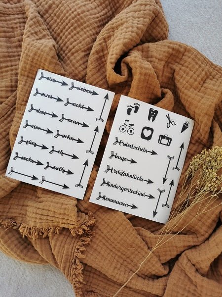 Meilensteinsticker SET für Kinder - Wachshinaus Meilensteine zur Geburt, Schwangerschaft für Messlatten und Kinderspielzeug