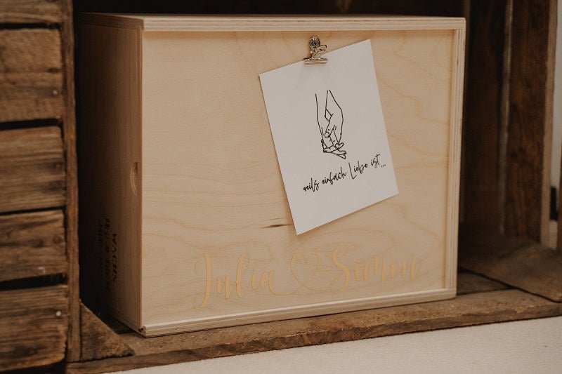 Memorybox zur Hochzeit aus Holz - Wachshinaus