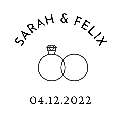 Personalisierte Hochzeitsaufkleber klassisch - Wachshinaus