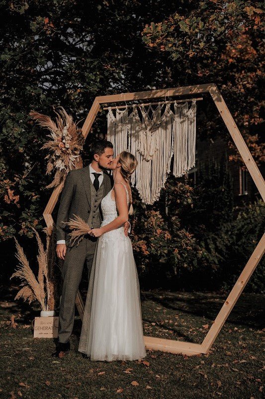 Traubogen Hexagon - Wachshinaus Hochzeitsverleih Boho Hochzeit Makramee Münster Hamm Dortmund Osnabrück