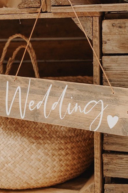 Wedding Holzschild - Wachshinaus