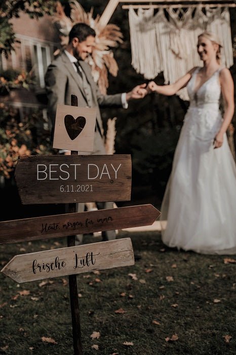 Wegweiser BEST DAY - Wachshinaus Hochzeit Hochzeitsverleih Münster Warendorf