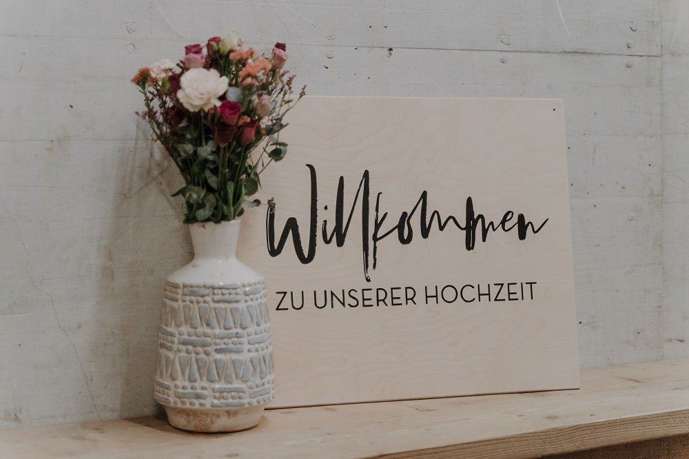 Willkommensschild schwarz - Wachshinaus