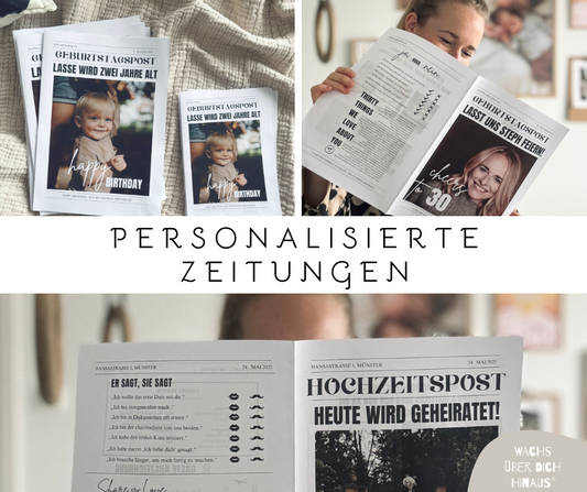 Designt eure personalisierte Zeitung zum Geburtstag oder zur Hochzeit