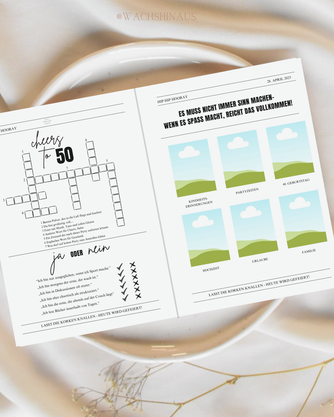 Zeitungsvorlage 50. Geburtstag, runder Geburtstag, Zeitung, Newspaper, Geschenkidee 50. ,Geburtstagspost,Canva Template, Party