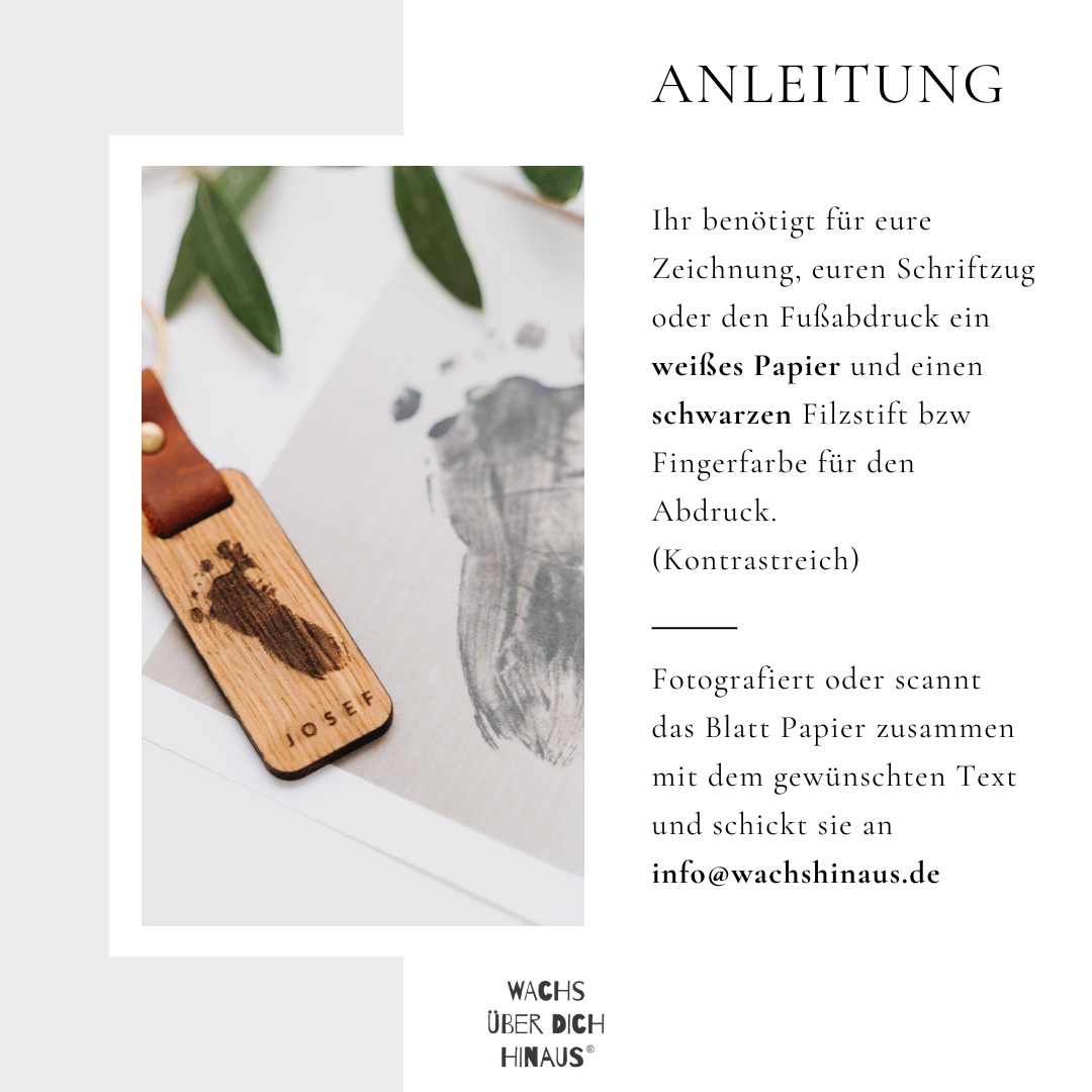 Personalisierter Schlüsselanhänger mit Fußabdruck, Kinderzeichnung oder Initalien. Muttertagsgeschenk, Vatertagsgeschenk, Weihnachtsgeschenk Großeltern