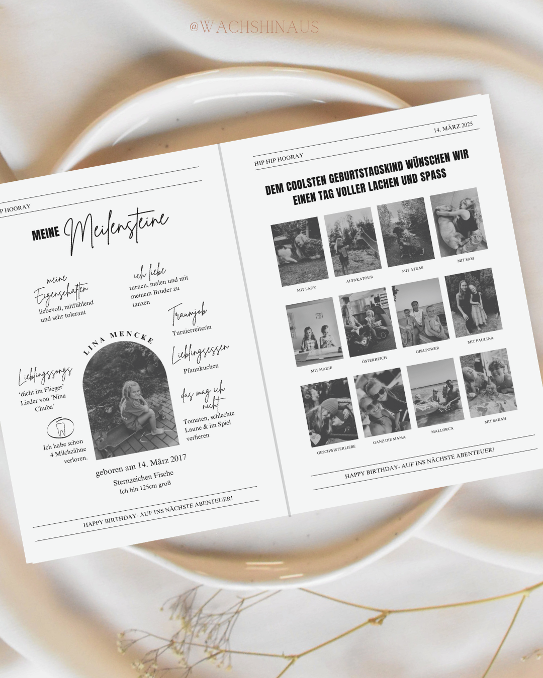 Geburtstagszeitungsvorlage, benutzerdefinierte Zeitung zum Geburtstag-Kindergeburtstag, Canva Vorlage, Namensposter, Meilensteintafel, Meilensteinposter, erster Geburtstag, Einschulung, sechster Geburtstag, Kommunion, zehnter Geburtstag, achter Geburtstag, Kitaabschluss, Schulkind