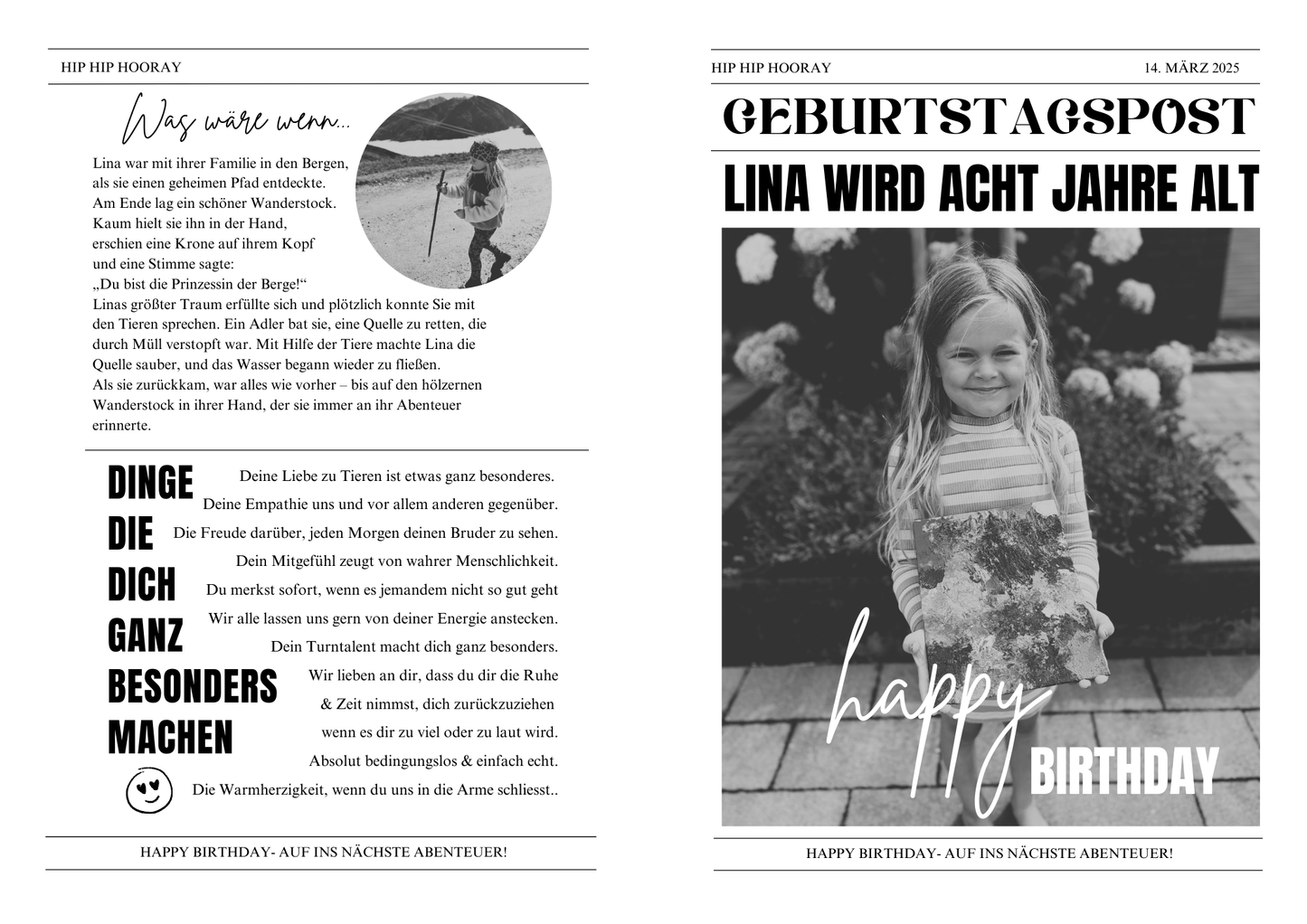 Geburtstagszeitungsvorlage, benutzerdefinierte Zeitung zum Geburtstag-Kindergeburtstag, Canva Vorlage, Namensposter, Meilensteintafel, Meilensteinposter, erster Geburtstag, Einschulung, sechster Geburtstag, Kommunion, zehnter Geburtstag, achter Geburtstag, Kitaabschluss, Schulkind