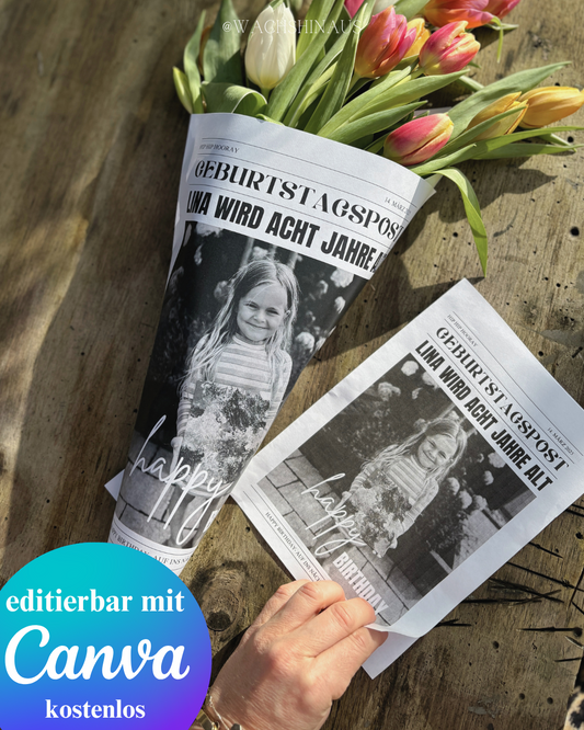 Geburtstagszeitungsvorlage, benutzerdefinierte Zeitung zum Geburtstag-Kindergeburtstag, Canva Vorlage, Namensposter, Meilensteintafel, Meilensteinposter, erster Geburtstag, Einschulung, sechster Geburtstag, Kommunion, zehnter Geburtstag, achter Geburtstag, Kitaabschluss, Schulkind