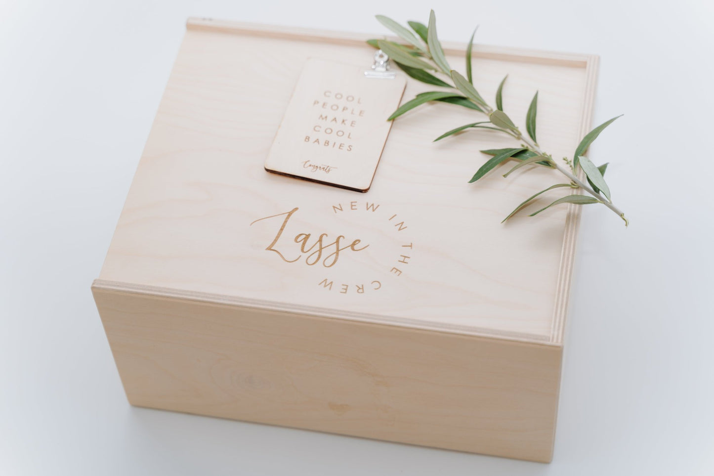 Erinnerungskiste Memorybox aus Holz für Kinder als Geschenk zur Taufe oder Geburt von Wachshinaus
