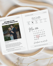 Lade das Bild in den Galerie-Viewer, save the date Hochzeitszeitung, Hochzeitseinladung, Hochzeitsideen, Zeitungsvorlage Canva template, Save the date karte, Hochzeitsinspiration
