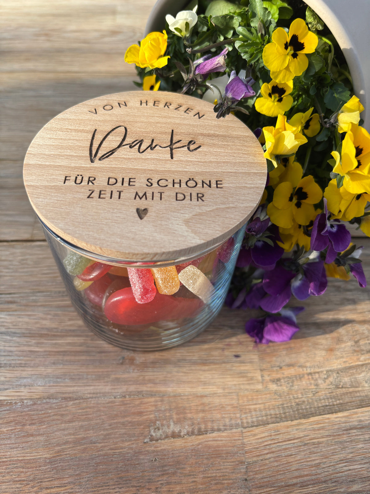 Vorratsglas mit Namen Unterschriften personalisiert als Geschenk für Lehrer, Erzieher oder Tagesmutter
