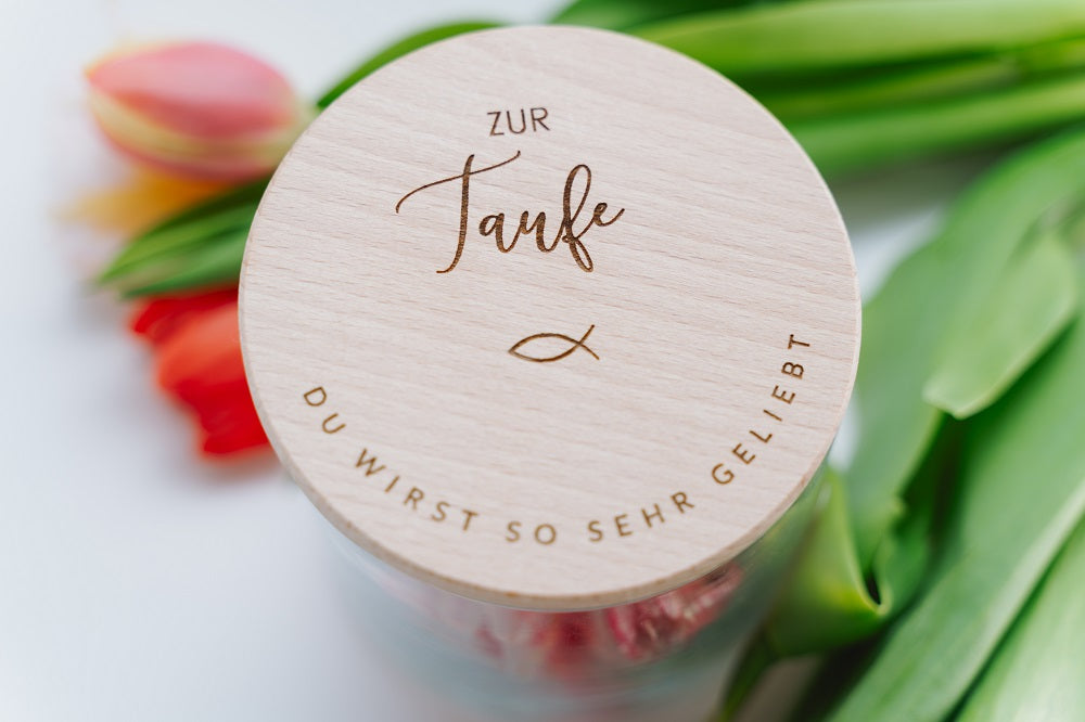 Wachshinaus Vorratsdose-Personalisierte Keksdose - Einzigartige Geschenkideen - Geschenke mit Gravur - Kreative Geschenke - Praktisches Vorratsglas mit Gravur