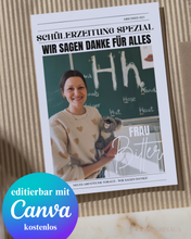 Lade das Bild in den Galerie-Viewer, „Abschiedszeitung für Lehrer – Dankeschön &amp; Erinnerungen zum Schulabschluss“

