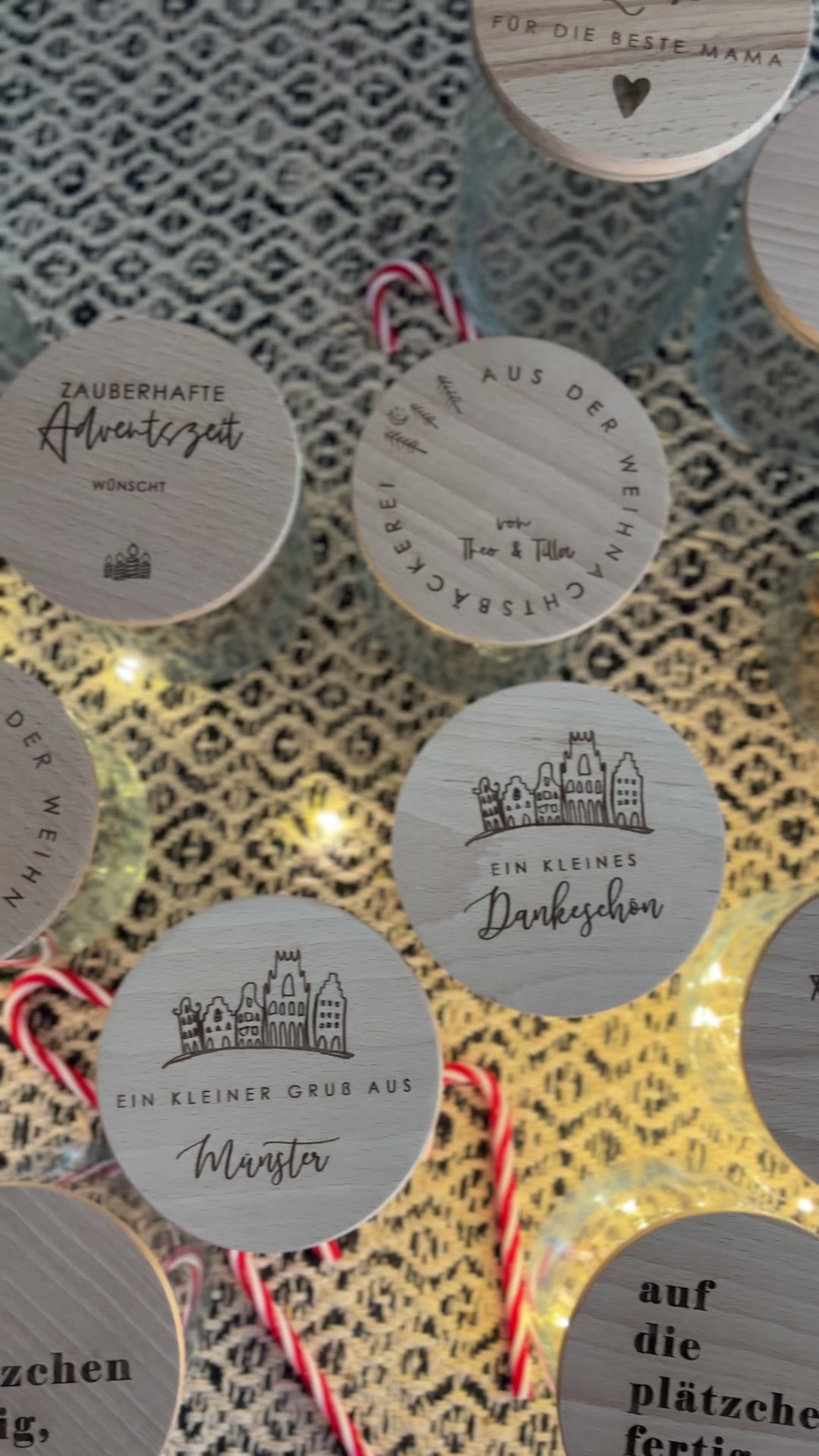 Vorratsglas, Vorratsgläser mit Holzdeckel zur Weihnachtszeit Adventszeit von Wachshinaus Weihnachtsgeschenke Münster Firmengeschenk,Präsentkorb