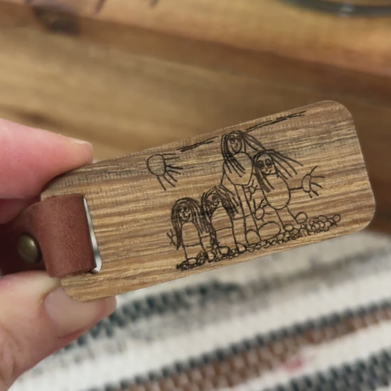 Personalisierte Schlüsselanhänger aus Holz Kinderkunst Wachshinaus