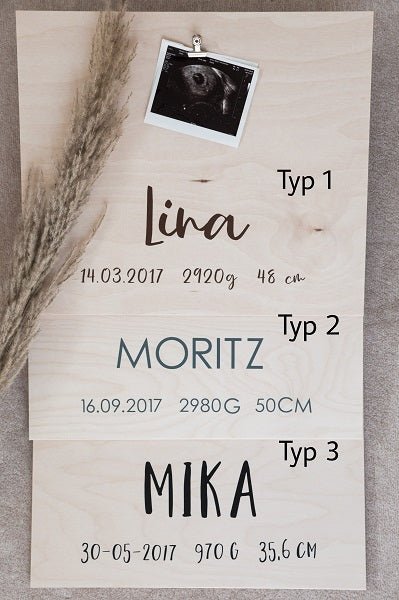 Die personalisierte Memorybox, Erinnerungskiste aus Holz small zur Geburt oder Taufe - Wachshinaus