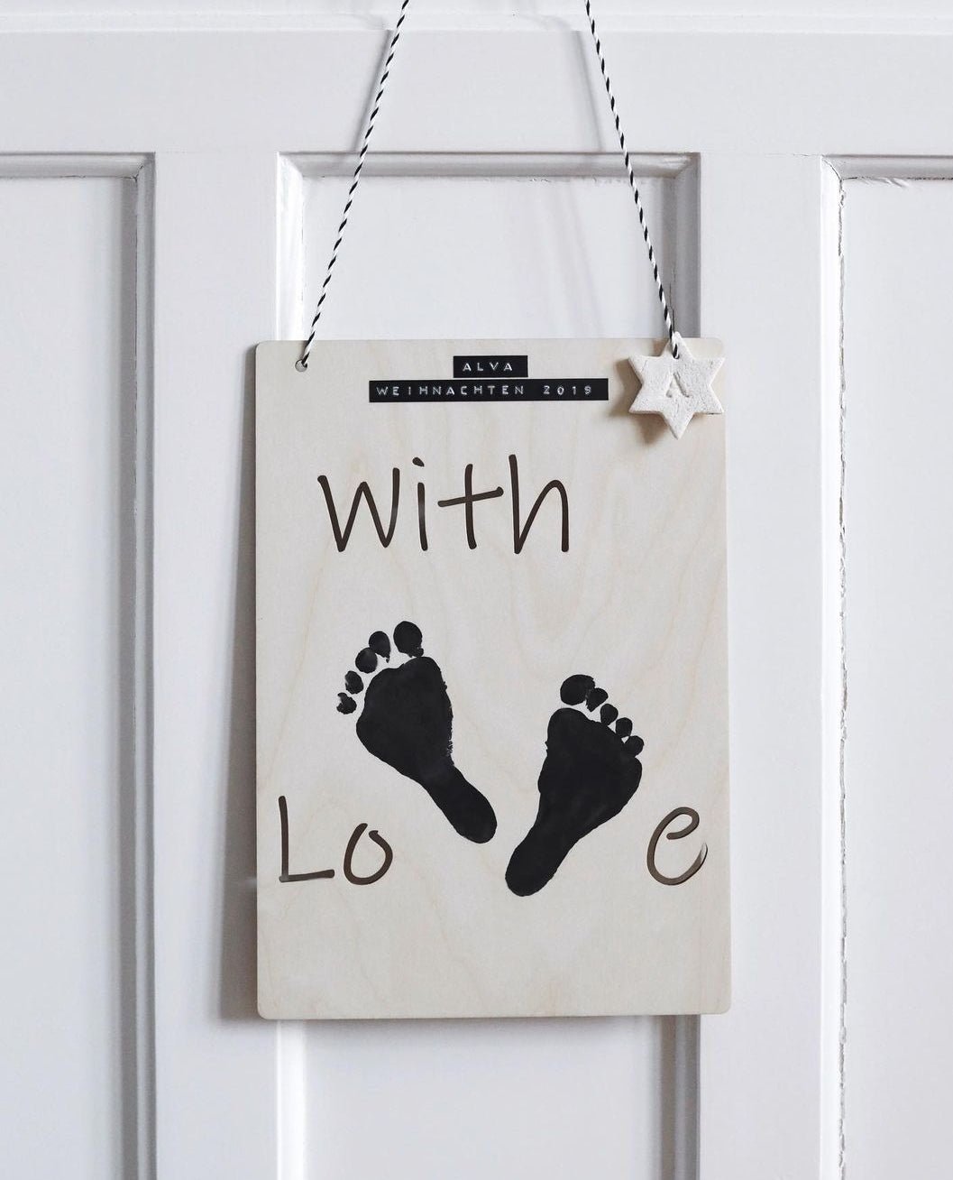 Fußabdruck DIY Board für Neugeborene und Kinder zur Geburt, Taufe oder Weihnachten- Wachshinaus