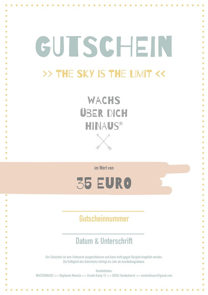 Geschenkgutschein Kinderspielzeug Wachshinaus